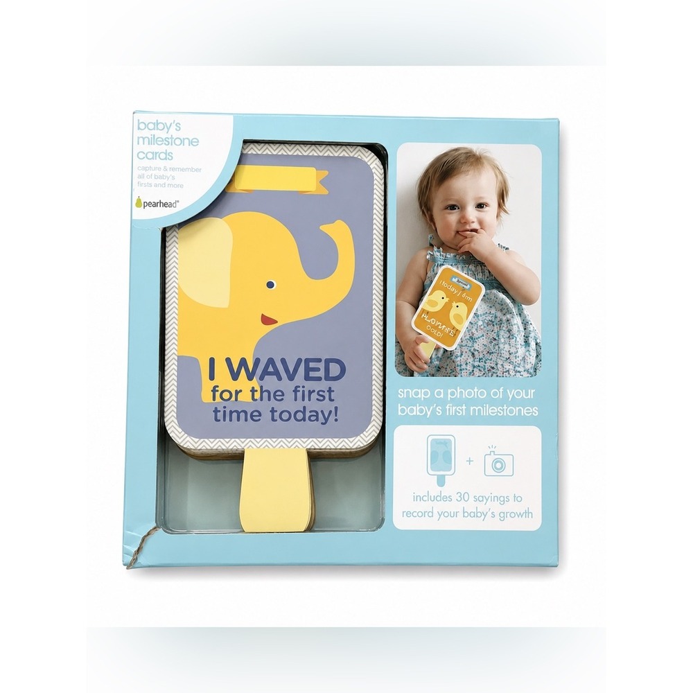 Pearhead NEW NIB Baby's Milestone Cards‎ Photo Prop Sharing Pictures Baby Book